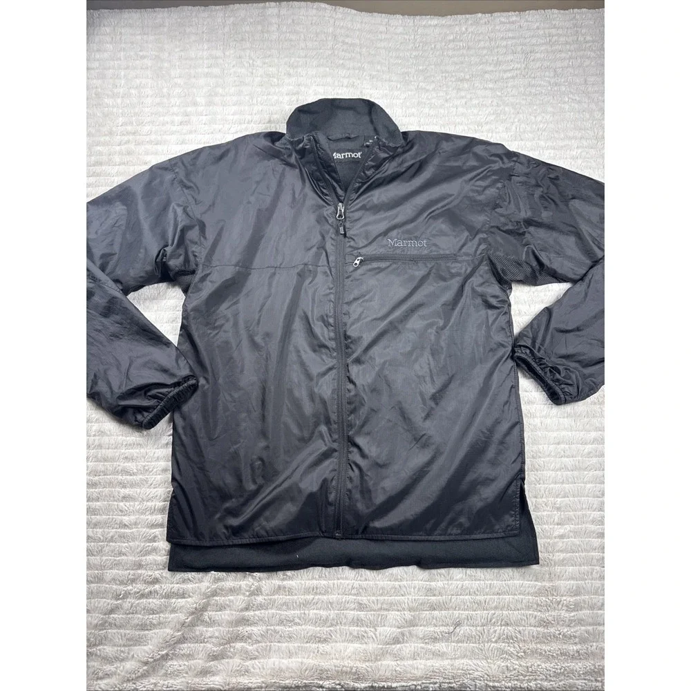Marmot Black Lightweight Full Zip Jacket Men's Size Med Outdoor Vented EXCELLENT